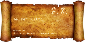 Helfer Kitti névjegykártya